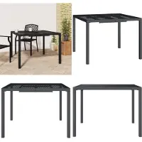 vidaXL Table de jardin Anthracite 100x100x72 cm Acier - Table de jardin - Tables de jardin - Table extérieure - Table de terrasse