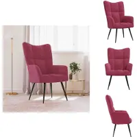 vidaXL Fauteuil relax rouge vin velours - fauteuil