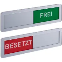 Relaxdays Panneau Occupé/libre Pour Toilettes, Lot De 2, Bande Adhésive, Aimants, Plaque Coulissante, Acrylique, Argenté -