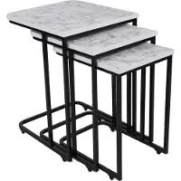 Skye Decor , Ce Metal Zigon - 9404, table d'ensemble (3 pièces), blanc, 100 % METAL, 44 x 36 x 53,8 cm