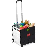 Relaxdays Chariot de courses Pliable Poussette marché Roulettes Caddie Rangement courses