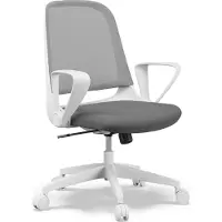 Sense7 Sopty : chaise de bureau ergonomique, blanche, accoudoirs rabattables, dossier en résille, fonction basculante, pour le télétravail, roulettes en caoutchouc, charge maximale 120 kg