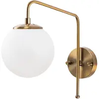 Opviq , applique murale vintage avec structure en métal et cache en verre, 15 x 32 x 32 cm, douille E14, 40 W max., IP20, idéale pour les intérieurs modernes et les hôtels.