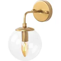 Opviq , applique murale en métal, dorée, 15 x 21 x 27 cm | Diffuseur en verre (diamètre : 15 cm, hauteur : 15 cm) | Douille E14, max. 40 W | Design élégant pour l'hôtellerie et la maison