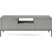 Selsey Vellore - Buffet TV avec tiroir et piètement noir, Gris, 154 cm