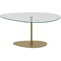 Skye Decor , Porto - Transparent, Or, Table basse, 100 % verre trempé, Transparent, 90 x 60 x 40 cm