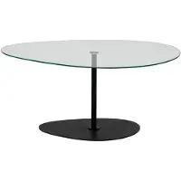 Skye Decor , Porto - Transparent, Noir, Table basse, 100 % verre trempé, Transparent, 90 x 60 x 40 cm