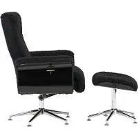 Ebuy24 Hagön fauteuil avec repose-pieds. Dossier réglable gris foncé.