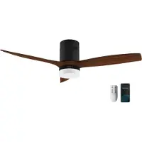 Cecotec Ventilateur de Plafond avec Lumière et Wifi EnergySilence Aero 5600 Noir Aqua Connecté: 40 W 52" avec 3 Pales