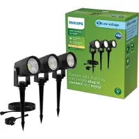 Philips Spot LED d'extérieur PHI8720169386976 Reuel GardenLink IP44 1,5W 180lm 2700K noir 3pcs