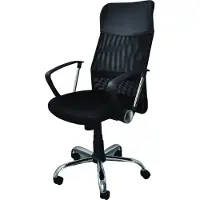 White Label 23023331-05 Chaise pivotante Korfu avec accoudoirs - noir