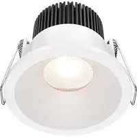 Maytoni Zoom LED Downlight, luminaire encastré 6W blanc IP65 90Ra Ø6mm blanc chaud