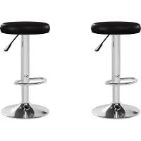 vidaXL Tabouret de bar 2 pcs noir similicuir - Tabouret de bar - Tabouret de bar - Chaise de comptoir