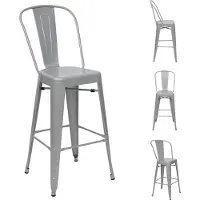 MCW Tabouret de bar -A73 Métal (lot de 4)