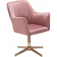 Wohnling Chaise d'écriture chaise pivotante en velours rose avec dossier |