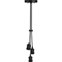 Luxula Lampe suspendue Avocado 3 flammes, pour 3 x E27, métal, 1,5 m de câble textile, noir