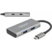 DeLOCK HUB USB 3.2Gen2 Typ-C 2xTyp-A Bu 2xTyp-C Bu extern