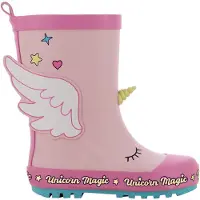 FLA Europe Chaussures pour enfants Leomil, bottes pour filles, bottes en caoutchouc, couleur rose, modèle décontracté