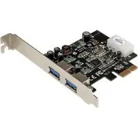 StarTech.com .com Carte Contrôleur PCI Express vers 2 Ports USB 3.0 avec UASP - Alimentation LP4