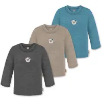 Normani T-Shirt 'Taupo' beige foncé / bleu cyan / vert foncé