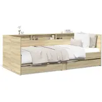 vidaXL Lit de jour avec tiroirs sans matelas Chêne Sonoma 90x200 cm