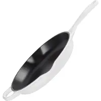 Le Creuset Po le frire en fonte maill e Signature avec poign e en fer, 9 po (1-3/8 pinte), blanche