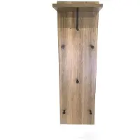 Haku Portemanteau mural - 5 crochets de 3 kg chacun - tringle à vêtements - tablette pour chapeaux - L 300 x P 200 x H 1000 mm - bois/métal - décor chêne foncé/noir