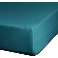 Eurofirany DESIGN 91 Medvilninė paklodė su guma JERSEY, 140X200+30CM, 125 g/m2, spalva : turkio (140 x 200 x 30 cm)