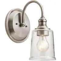 Kichler Applique chromée avec abat-jour en verre Waverly 1xE27 60W