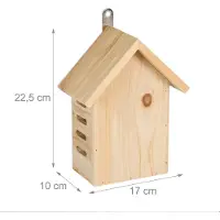 Relaxdays Maison pour coccinelles, hôtel pour coccinelles de jardin, à suspendre, bois non traité, hôtel à insectes pour coccinelles, naturel