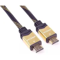 PremiumCord HDMI - HDMI laidas, 3 m aukso spalvos (kphdmet3) (3 m), Câble vidéo, Or, Noir