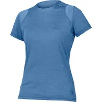 Endura Maillot SingleTrack S/S E6205 - femmes, court, bleu acier - Taille S