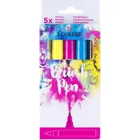 Bruynzeel Ecoline Brush Pen Set Primair, 5 Kleuren