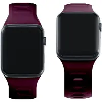 3MK Silicone Watch Strap ciemnofioletowy /mulberry dla Apple Watch 42/44/45/49mm (Acier inoxydable, Silicone), Sangles de montre, Violet