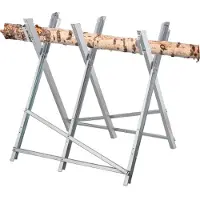 Relaxdays Chevalet De Sciage, Pliable, Charge Maximale 150 Kg, Acier, Hlp: 80 X 80 X 82 Cm, Pour Couper Le Bois, Argenté