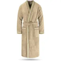 Normani Peignoir long beige / blanc