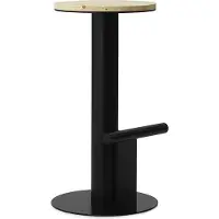 Normann Copenhagen Tabouret de bar à poteau 75 cm pin/noir