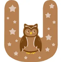 Small Foot - Lettre animale en bois - U