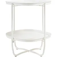 En.casa Table à plateaux 'Sandefjord' rectangulaire avec 2 plateaux amovibles acier 57,5 x 46 x 46 cm blanc