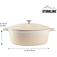 Stoneline Cocotte Ovale 32x25 cm Crème | avec couvercle