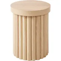 Beliani Table basse marron clair MDF ronde petite table basse style scandinave moderne salon