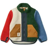 Liewood Veste en polaire 'Noam Pile' crème / bleu clair / vert / rouge