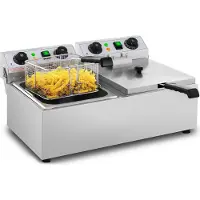 Royal Catering Friteuse électrique double Expondo - 2 x 10 l - 6400 W - Minuterie -
