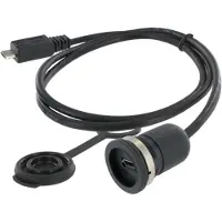 Encitech USB 2.0 femelle Micro-B femelle châssis, montage M16 1310-1013-01 Contenu :, Câble + prise électronique, Noir