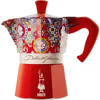 Bialetti Dolce&Gabbana Moka Express, Cafetière moka, Bleu, rouge, blanc, aluminium, 3 tasses, thermoplastique, 1 pièce(s)