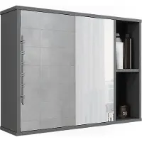 Vicco Armoire de toilette Leano Anthracite/Chêne de montagne 80x60cm, Model 52129