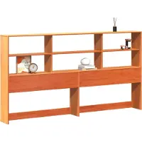 vidaXL Tête de lit avec espace de rangement brun cireux 200 cm pin massif