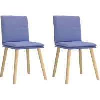 vidaXL Chaise de salle à manger 2 pcs. Tissu bleu jean