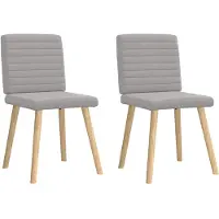 vidaXL Chaise de salle à manger 2 pcs. Tissu gris nuage