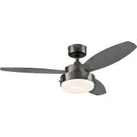 WESTINGHOUSE Ventilateur de plafond Alloy avec éclairage, noir, silencieux, , ALLOY, Noir, Salon / séjour, Métal, Moderne